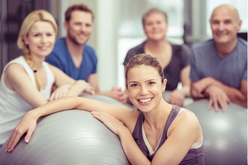 exercising with fitness balls